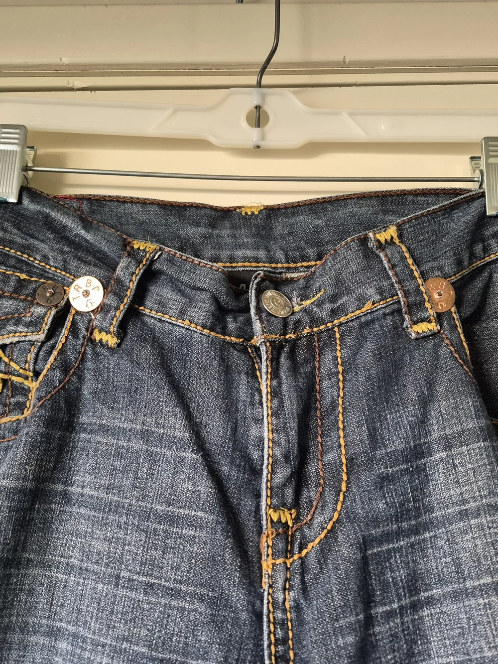 True Religion men's Mid-Rise Dark Blue Denim Jeans